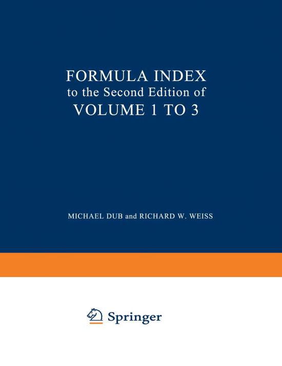 Cover for Michael Dub · Formula Index to the Second Edition of Volume I to III - Organometallic Compounds (Paperback Book) [1969 edition] (2014)