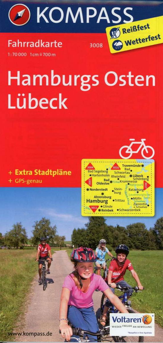 Cover for Mair-Dumont / Kompass · Kompass Fahrradkarte: Hamburgs Osten, Lübeck (Book) (2011)