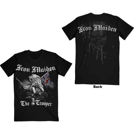 Cover for Iron Maiden · Iron Maiden Unisex T-Shirt: Sketched Trooper (Back Print) (T-shirt) [size S] [Black - Unisex edition] (2018)