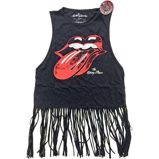 The Rolling Stones Ladies Vest T-Shirt: Vintage Tongue Logo (Tassels) - The Rolling Stones - Merchandise - Bravado - 5055979986867 - 