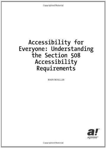 Cover for John Mueller · Accessibility for Everybody: Understanding the Section 508 Accessibility Requirements (Hardcover Book) (2003)