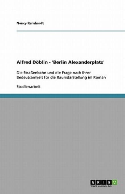 Cover for Reinhardt · Alfred Döblin - 'Berlin Alexa (Bok) [German edition] (2009)