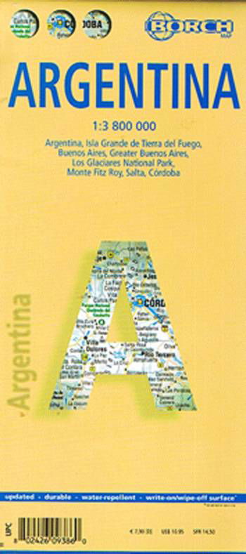 Argentina, Argentinien, Borch Map: Argentina, Isla Grande de Tierra del Fuego, Buenos Aires, Greater Buenos Aires, Los Glaciares National Park, Monte Fitz Roy, Salta, Cordoba - Borch Map - Borch GmbH - Bücher - Borch GmbH - 9783866093867 - 19. April 2024