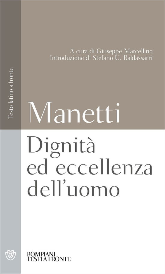 Cover for Giannozzo Manetti · Dignita Ed Eccellenza Dell'uomo. Testo Latino A Fronte (Book)