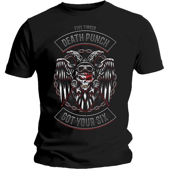 Five Finger Death Punch Unisex T-Shirt: Biker Badge - Five Finger Death Punch - Koopwaar - Global - Apparel - 5056170619868 - 29 januari 2020