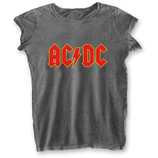 AC/DC Ladies T-Shirt: Logo (Burnout) - AC/DC - Merchandise - - 5056368610868 -
