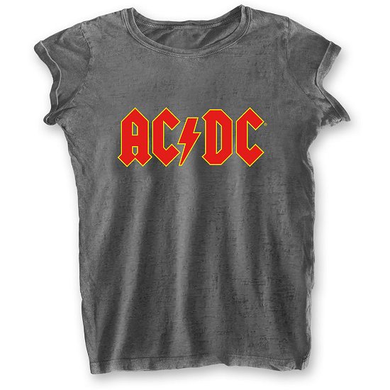 Cover for AC/DC · AC/DC Ladies T-Shirt: Logo (Burnout) (T-shirt) [size S] [Grey - Ladies edition]