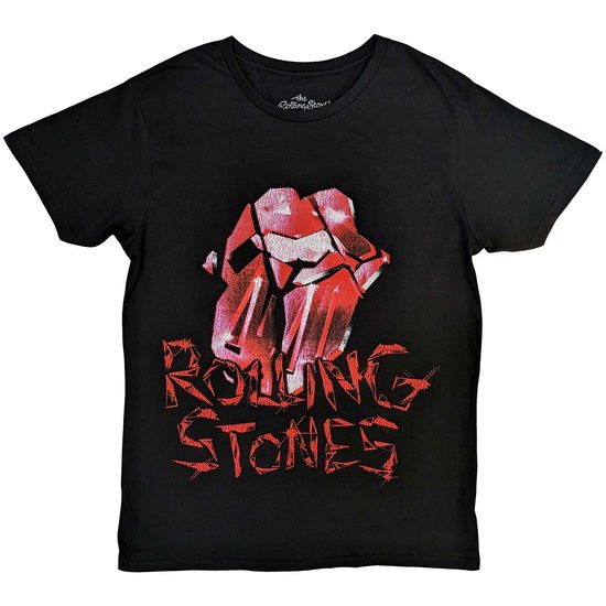 Cover for The Rolling Stones · The Rolling Stones Unisex T-Shirt: Hackney Diamonds Cracked Glass Tongue (T-shirt) [size M] (2023)