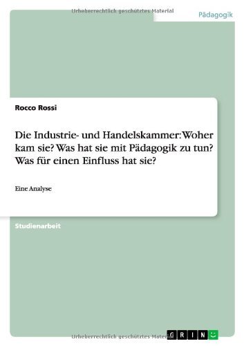 Cover for Rossi · Die Industrie- und Handelskammer: (Buch) [German edition] (2010)