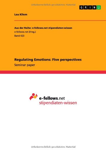 Cover for Kliem · Regulating Emotions: Five perspec (Paperback Book) (2012)