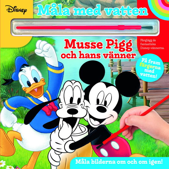 Cover for Måla med vatten : Musse Pigg och hans vänner (Kartongbok) (2024)