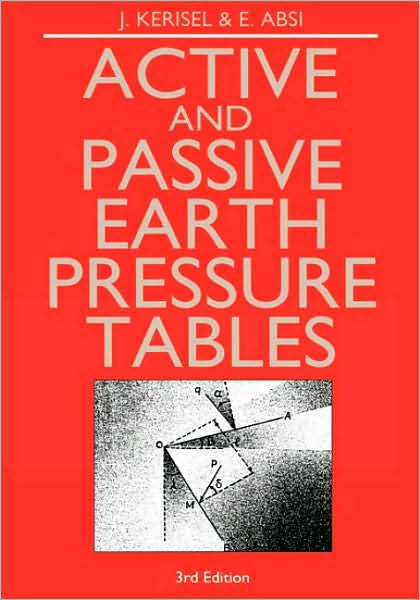 Cover for E. Absi · Active and Passive Earth Pressure Tables (Hardcover Book) (1990)