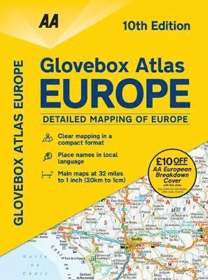 Cover for AA Publishing · AA Glovebox Atlas Europe (Spiralbuch) [10 Revised edition] (2018)