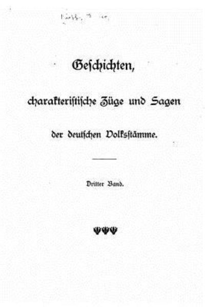 Cover for Onno Klopp · Geschichten, charakteristische Zuge und sagen der deutschen Volksstamme (Paperback Book) (2016)