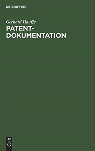 Cover for Hauffe · Patentdokumentation (Book) (1962)