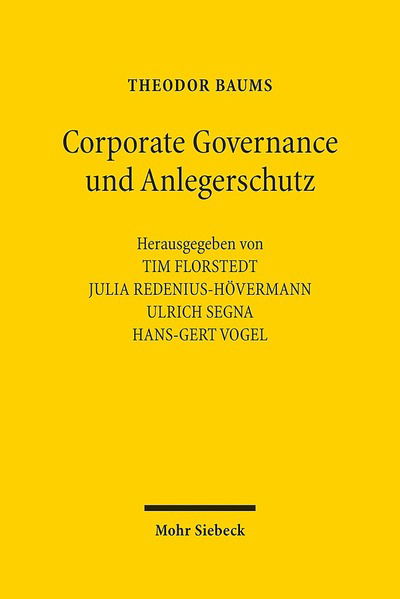 Cover for Theodor Baums · Corporate Governance und Anlegerschutz: Ausgewahlte Beitrage (Hardcover Book) [German edition] (2013)