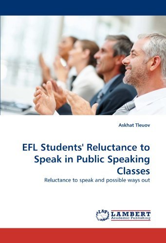 Cover for Askhat Tleuov · Efl Students' Reluctance to Speak in Public Speaking Classes: Reluctance to Speak and Possible Ways out (Pocketbok) (2011)