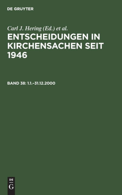 Cover for Carl J. Hering · Entscheidungen in Kirchensachen Seit 1946 (Book) (2004)