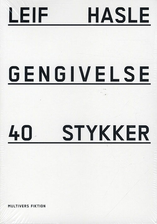 Cover for Leif Hasle · Gengivelse / 40 stykker (Book/DVD) [1e uitgave] [Bog &amp; DVD] (2009)