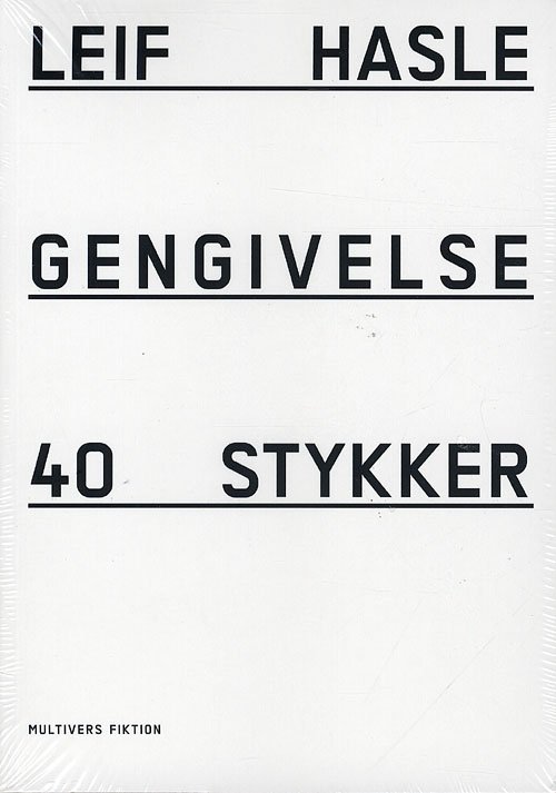 Cover for Leif Hasle · Gengivelse / 40 stykker (Bok/DVD) [1:a utgåva] [Bog &amp; DVD] (2009)