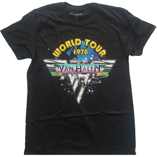 Van Halen Unisex T-Shirt: World Tour '78 Full Colour - Van Halen - Merchandise -  - 5056368686870 - 