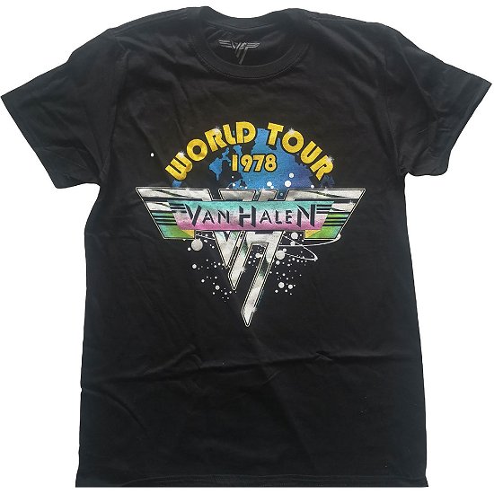 Cover for Van Halen · Van Halen Unisex T-Shirt: World Tour '78 Full Colour (T-shirt) [size S] [Black - Unisex edition]