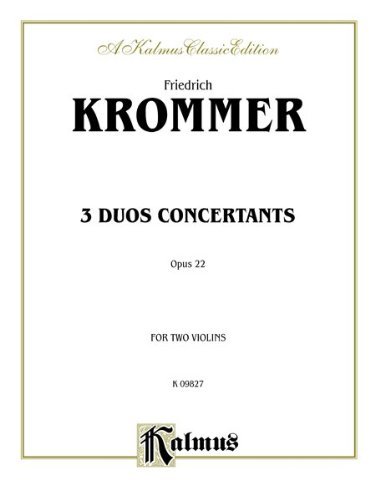 Cover for Franz · Krommer 3 Duos Concop22 2vln (Paperback Bog) [Kalmus edition] (1985)