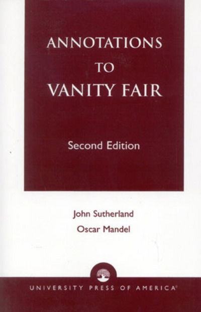 Cover for Oscar Mandel · Annotations to Vanity Fair (Paperback Book) [Second edition] (1988)