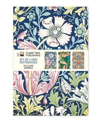 William Morris Set of 3 Midi Notebooks - Midi Notebook Collections - - Books - Flame Tree Publishing - 9781839644870 - July 9, 2021