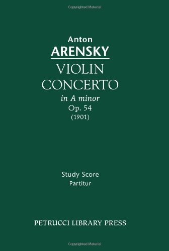 Cover for Anton Arensky · Violin Concerto, Op. 54 - Study Score (Paperback Book) (2009)