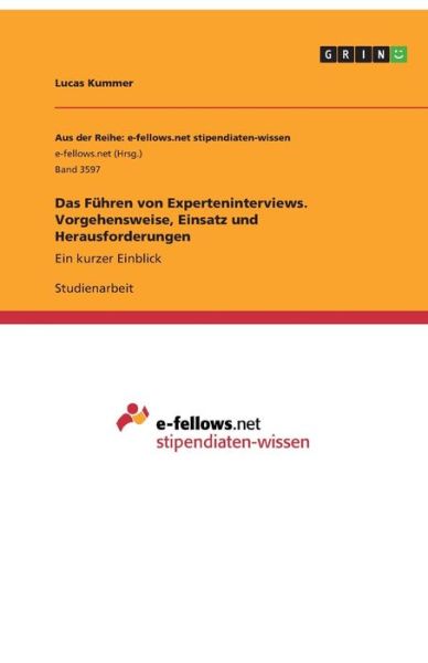 Cover for Kummer · Das Führen von Experteninterview (Book)