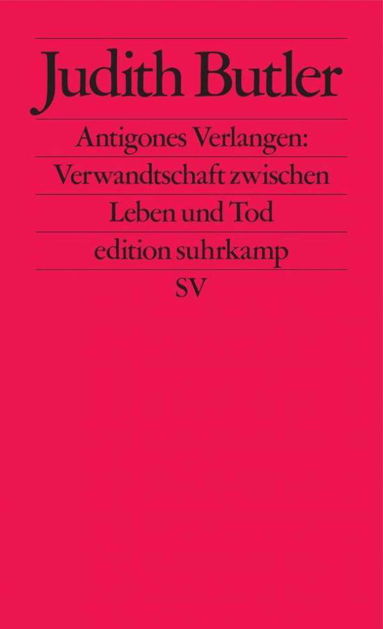 Cover for Judith Butler · Edit.Suhrk.2187 Butler.Antigones Verl. (Book)