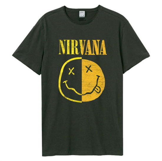 Nirvana - Spiced Smiley Amplified Vintage Charcoal X Large T Shirt - Nirvana - Merchandise - AMPLIFIED - 5054488682871 - December 1, 2023