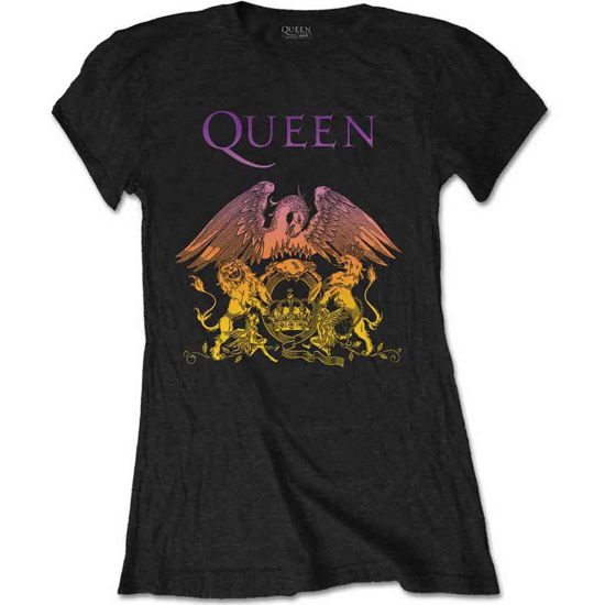 Queen Ladies T-Shirt: Gradient Crest - Queen - Mercancía - MERCHANDISE - 5056170659871 - 24 de octubre de 2018