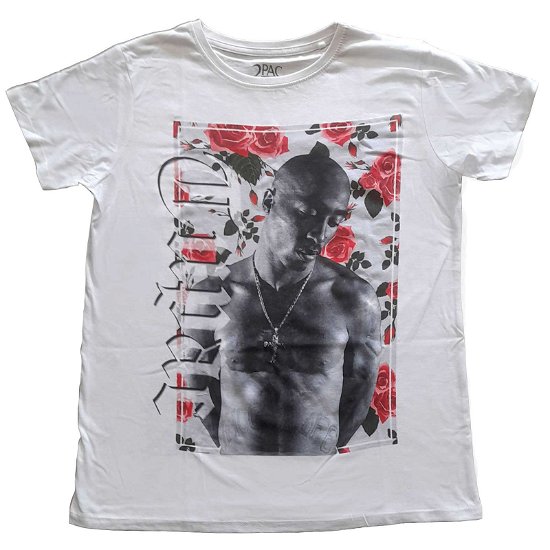Tupac Ladies T-Shirt: Floral (8) - Tupac - Mercancía -  - 5056561035871 - 