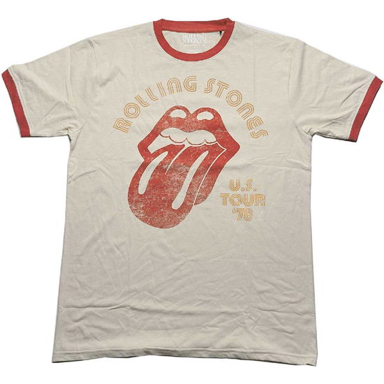 Cover for The Rolling Stones · The Rolling Stones Unisex Ringer T-Shirt: US Tour '78 (Natural &amp; Orange) (CLOTHES) [size S] (2023)