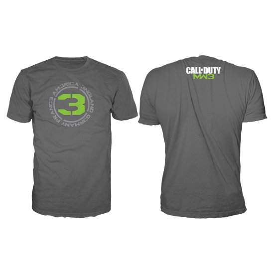 Cover for Officially Licensed · Call of Duty MW3 - Logo + Countries [Anthracite] T-Shirt (TØJ) [size L] (2019)