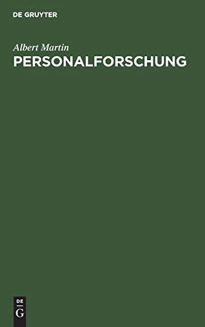 Cover for Albert Martin · Personalforschung (Hardcover Book) (1994)