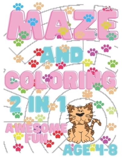 Cover for Adam · Maze And Coloring 2in1 Awesome Fun Age 4-8 (Paperback Book) (2021)