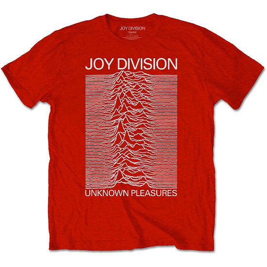 Joy Division Unisex T-Shirt: Unknown Pleasures White On Red - Joy Division - Koopwaar -  - 5056368640872 - 