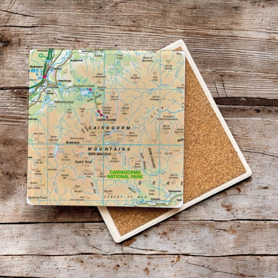 Cover for OS Map Ceramic Single Coaster - Cairngorms National Park (MERCH) (2025)