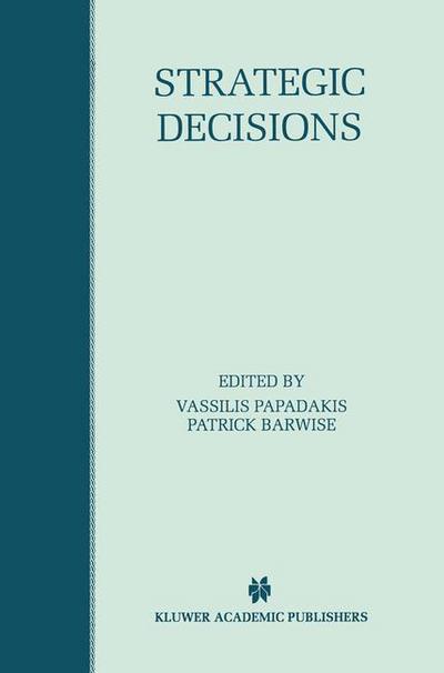 Cover for Vassilis Papadakis · Strategic Decisions (Hardcover Book) [1998 edition] (1997)