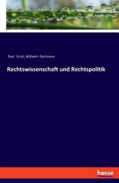 Cover for Paul Ernst · Rechtswissenschaft und Rechtspolitik (Pocketbok) (2019)