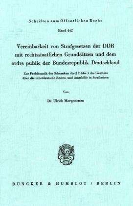 Cover for Morgenstern · Vereinbarkeit von Strafgese (Book) (1983)