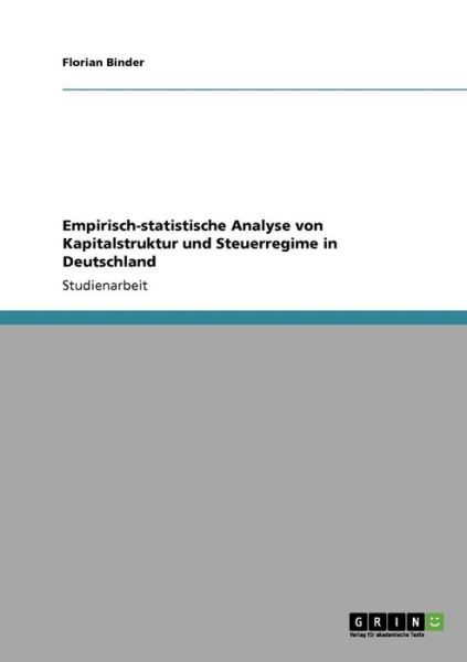 Cover for Binder · Empirisch-statistische Analyse v (Book) [German edition] (2009)