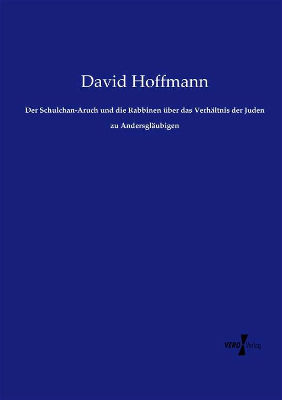 Cover for Hoffmann · Der Schulchan-Aruch und die Ra (Book) (2019)