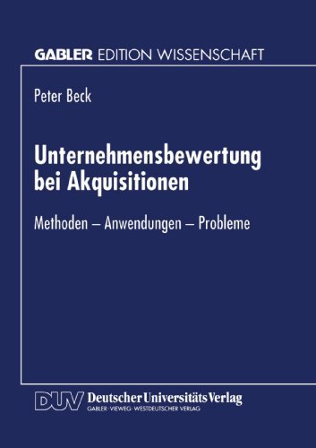 Cover for Peter Beck · Unternehmensbewertung bei Akquisitionen (Taschenbuch) [1996 edition] (1996)