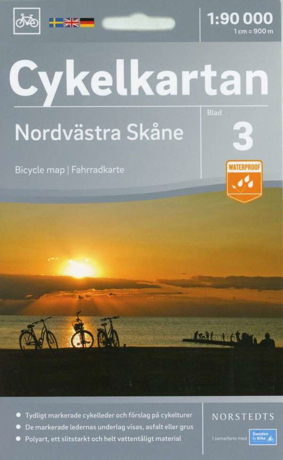 Cykelkartan: Nordvästra Skåne - Norstedts - Książki - Norstedts - 9789113083872 - 30 kwietnia 2018