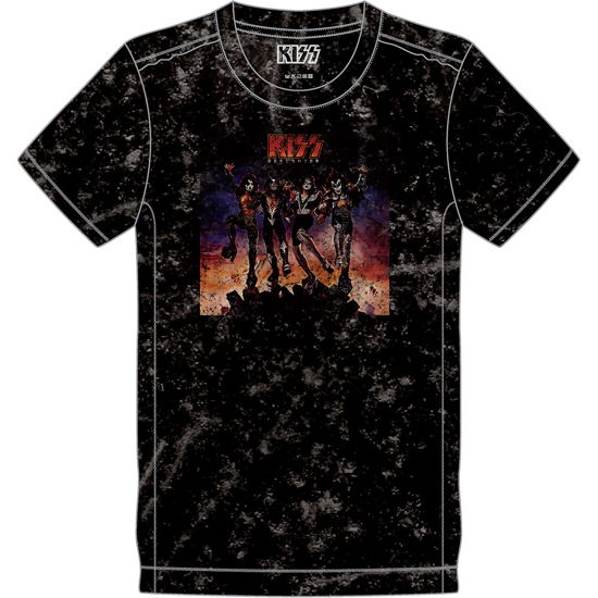 KISS Unisex T-Shirt: Destroyer (Black) (Wash Collection) - Kiss - Fanituote -  - 5056368643873 - maanantai 28. syyskuuta 2020