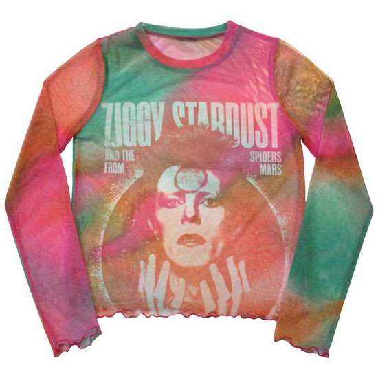 Cover for David Bowie · David Bowie Ladies Long Sleeve T-Shirt: Ziggy v2 (Mesh) (TØJ) [size XS]